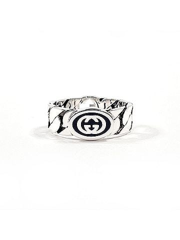 Gucci GUCCI Interlocking G Ring, Sterling Silver 925/Enamel, Silver, Women's (view 1)