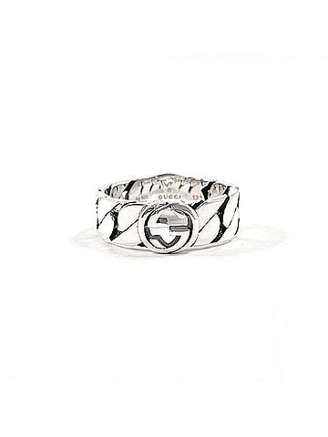 Gucci GUCCI Interlocking G Ring, Sterling Silver 925/Enamel, Silver, Women's (view 2)