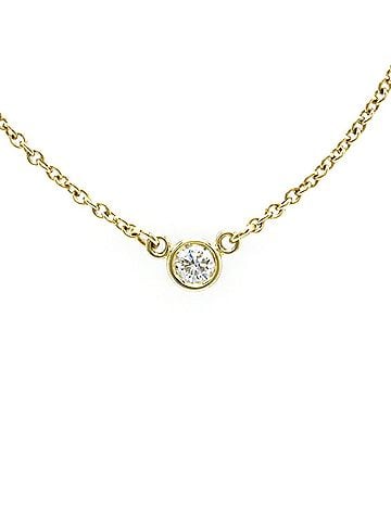 Tiffany & Co. TIFFANY&amp;Co. Tiffany &amp; Co. Elsa Peretti Diamond By the Yard Necklace Pendant 18K Yellow Gold 1PD 0.05ct (view 2)