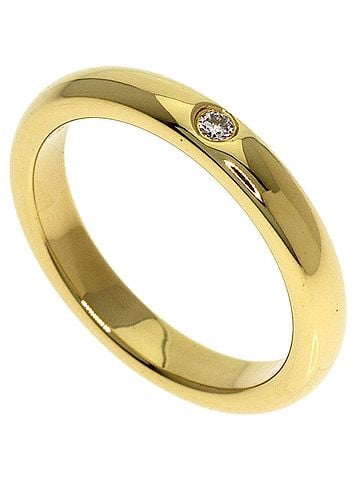 Tiffany & Co. Tiffany &amp; Co. Stacking Band 1P Diamond Ring, 18K Yellow Gold, Women's. (view 1)