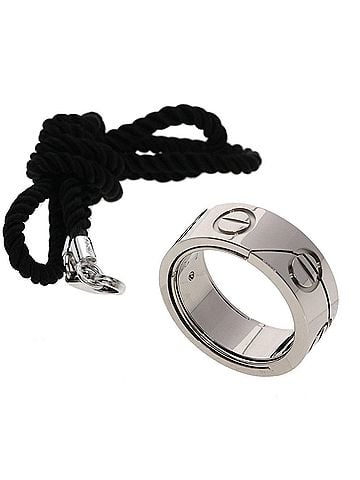 Cartier Cartier Astro Love Ring with Cord #49, 18K White Gold, Women's (view 1)