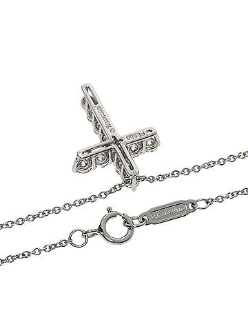 Tiffany & Co. Tiffany &amp; Co. Cross Diamond Small Necklace, Platinum PT950, Women's. (view 2)