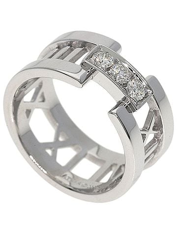 Tiffany & Co. Tiffany &amp; Co. Atlas 3-Diamond Ring, 18K White Gold, Women's. (view 1)