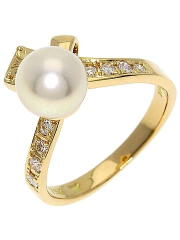 Céline Celine Pearl Diamond Ring in 18K Yellow Gold for Women (view 2)