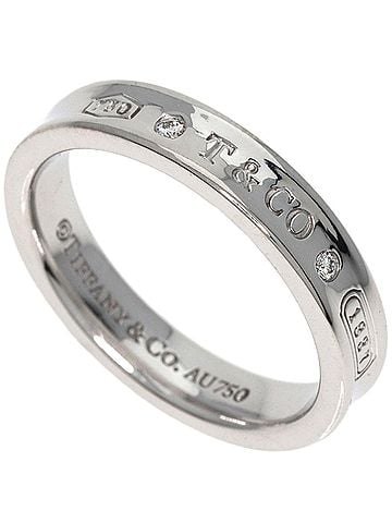 Tiffany & Co. Tiffany &amp; Co. 1837 Narrow 2-Diamond Ring, 18K White Gold, Women's. (view 1)