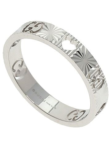 Gucci Gucci Icon Heart #21 Ring, 18K White Gold, Women's GUCCI (view 1)