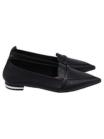 Malone Souliers Malone Souliers Dora Pointed-Toe Loafers in Black Leather (view 1)