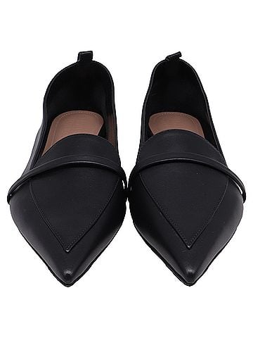 Malone Souliers Malone Souliers Dora Pointed-Toe Loafers in Black Leather (view 2)