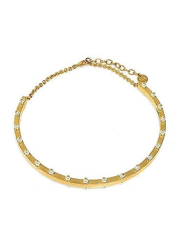 Christian Dior Christian Dior Choker Necklace, Metal, Gold, Women's, 56866a (view 1)