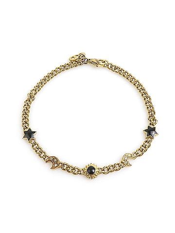 Christian Dior Christian Dior bracelet, metal, gold and black, women's, 56862a (view 1)