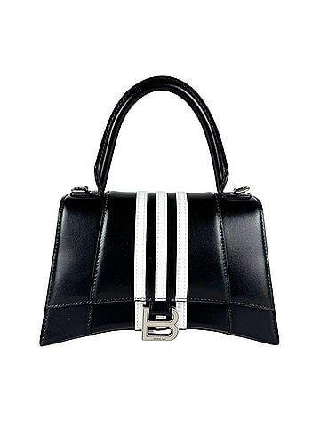 Balenciaga Balenciaga x adidas Hourglass Leather Handbag/Shoulder Bag (Black, White, Silver) - Women's (z11112) (view 1)
