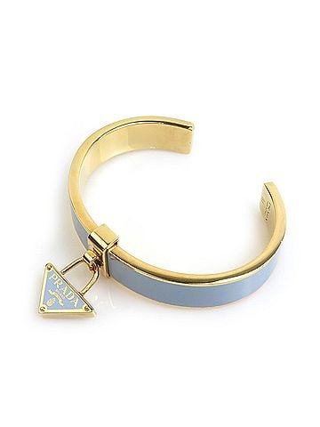 Prada Prada PRADA Bracelet Bangle Metal Light Blue Gold Women's 56861j (view 2)