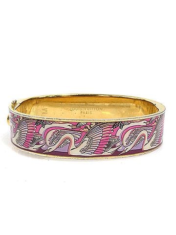 Louis Vuitton Louis Vuitton LOUIS VUITTON Bracelet Bangle Braslet LV Confidential PM Metal Enamel Pink Gold Women's M64371 56867a (view 1)