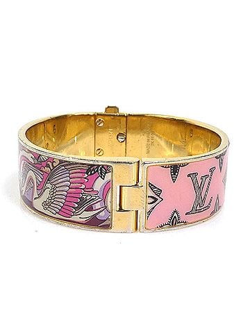 Louis Vuitton Louis Vuitton LOUIS VUITTON Bracelet Bangle Braslet LV Confidential PM Metal Enamel Pink Gold Women's M64371 56867a (view 2)