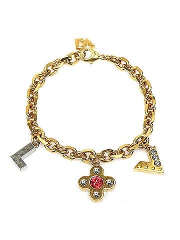 Louis Vuitton Louis Vuitton LOUIS VUITTON Bracelet, Love Letters Chain Metal, Gold, Silver, Women's, M66802 56864a (view 1)