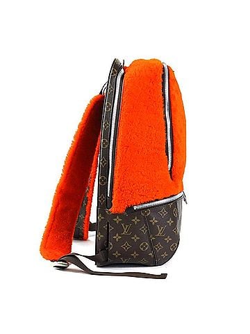 Louis Vuitton Louis Vuitton Celebrating Monogram Marc Newson Fleece Pack Backpack, Canvas, Boa Lining, Orange Brown, Men's, M40277 90306k (view 2)