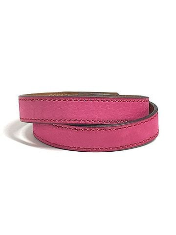 Hermès HERMES Kelly Double Tour Bracelet Bangle Accessory Leather Men's Women's Pink (view 2)