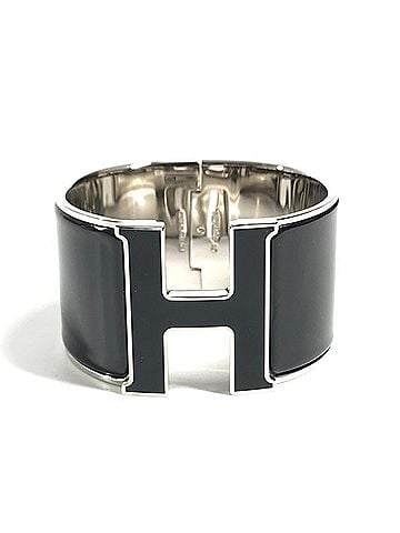 Hermès HERMES Clic Clac H TGM Bangle Accessory Bracelet Metal Men's Women's Black (view 1)