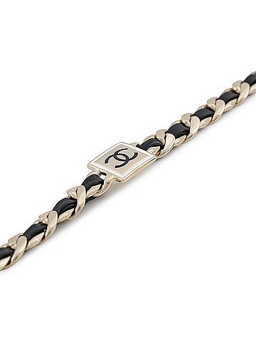Chanel Chanel choker, Coco Mark, metal, leather, B21B; CHANEL necklace; choker; NECKLACE (view 2)