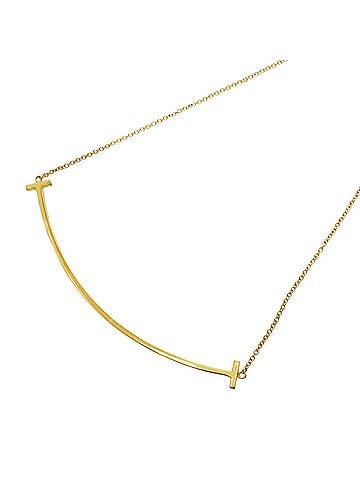 Tiffany & Co. Tiffany &amp; Co. T Smile Large 18K Yellow Gold Necklace for Women (view 1)
