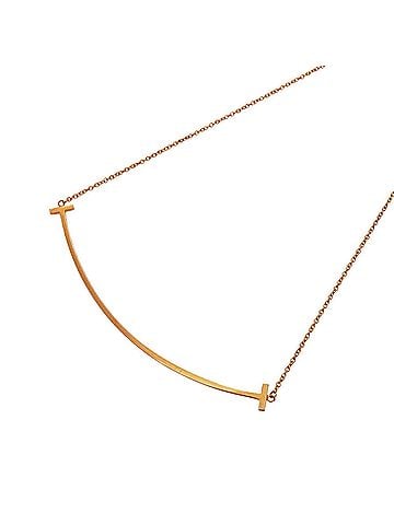 Tiffany & Co. Tiffany &amp; Co. T Smile Large Necklace, 18K Pink Gold, Women's (view 1)