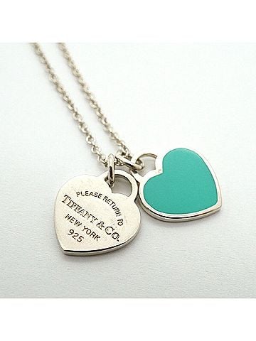 Tiffany & Co. Tiffany &amp; Co. Double Return to Heart Necklace, Sterling Silver 925, Blue, Women's (view 2)