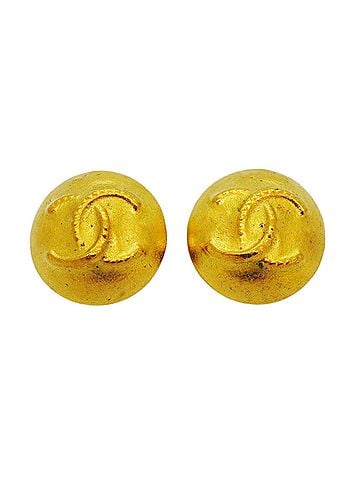 Chanel Chanel Earrings, Coco Mark Circle, GP Plated Gold, Women's (view 1)
