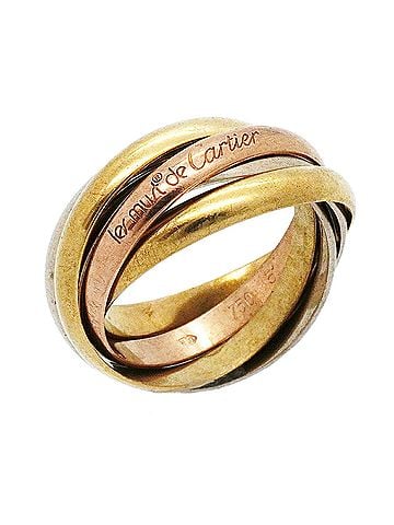 Cartier Cartier Trinity Ring, 5-band, 18K Yellow Gold (KYG), White (18KWG), Pink (18KPG), Size #51, Ladies' Ring (view 1)
