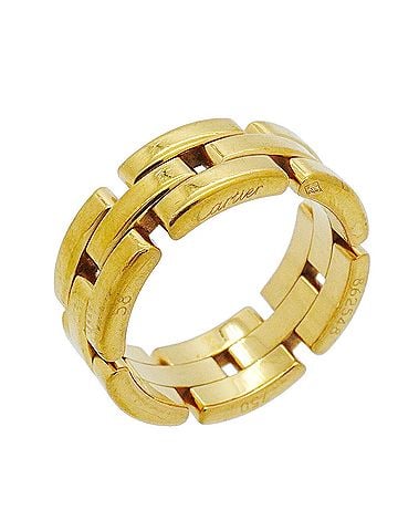 Cartier Cartier Maillon Panthère 3-Row Ring, 18K Yellow Gold, Size #58, Men's (view 1)