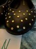 Tamara Mellon 100% Leather Black Gold Flats Size 6 - photo 4