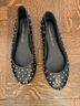 Tamara Mellon 100% Leather Black Gold Flats Size 6 - photo 5