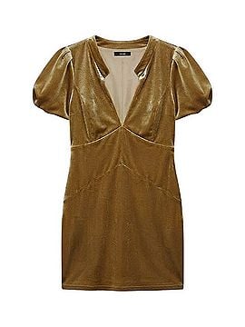 Theme Gold Velvet Party Dress Cocktail Dress (view 1)