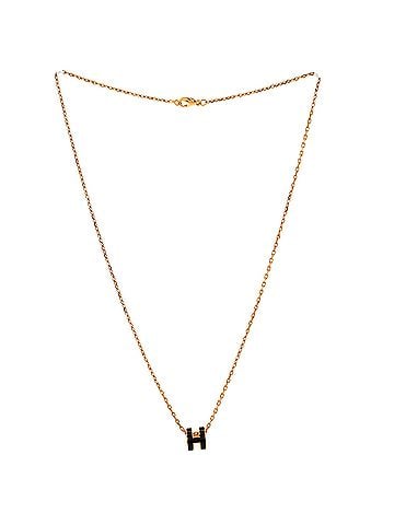 Hermès Pop H Pendant Chain Necklace Metal and Enamel Mini (view 2)