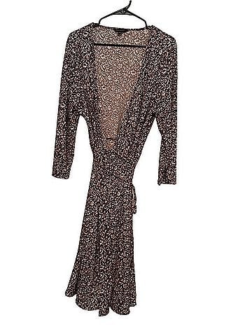 Banana Republic Floral Wrap Dress Casual Dress (view 1)