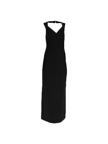 Herve Leger Herve Leger V-Neck Maxi Dress in Black Rayon (view 1)