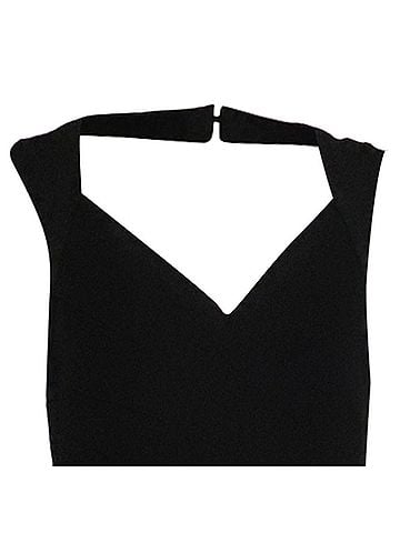 Herve Leger Herve Leger V-Neck Maxi Dress in Black Rayon (view 2)