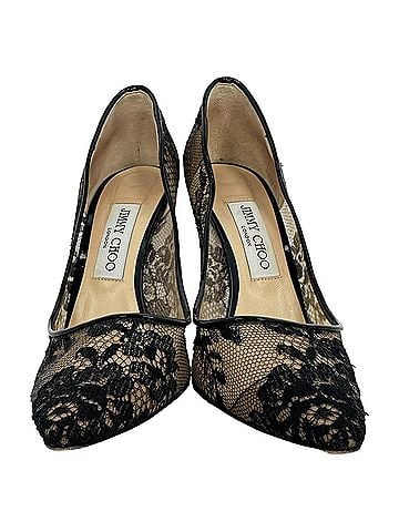 Jimmy Choo Jimmy Choo Love 100 Lace Pumps in Black Silk (view 2)