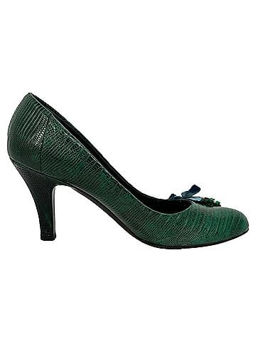 Prada Prada Crystal Embellished Pumps in Green Leather (view 1)