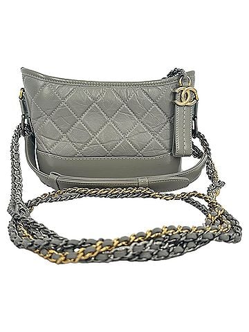 Chanel Chanel Small Gabrielle Hobo Bag in Grey Leather (view 1)