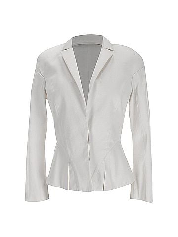 Alexander McQueen Alexander Mcqueen Peplum Blazer in White Cotton (view 1)