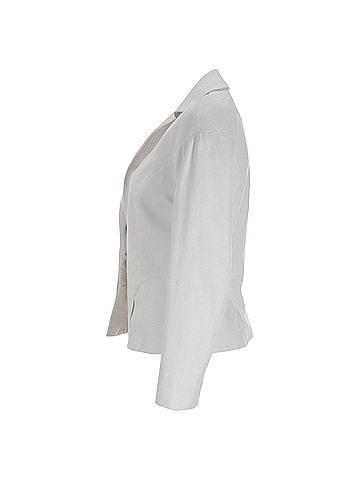 Alexander McQueen Alexander Mcqueen Peplum Blazer in White Cotton (view 2)