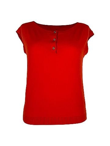 Tory Burch Tory Burch Knitted Sleeveless Top in Red Cashmere (view 1)