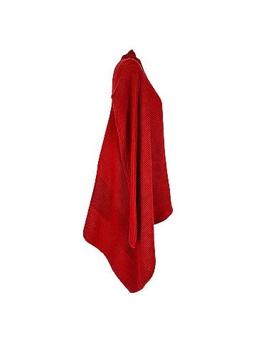 Rick Owens Rick Owens Ribbed-Knit Cape Sweater in Red Wool (view 2)