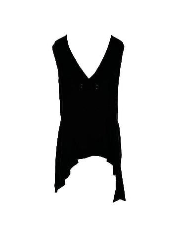 MARNI Marni V-Neck Asymmetric Tank Top in Black Viscose (view 1)