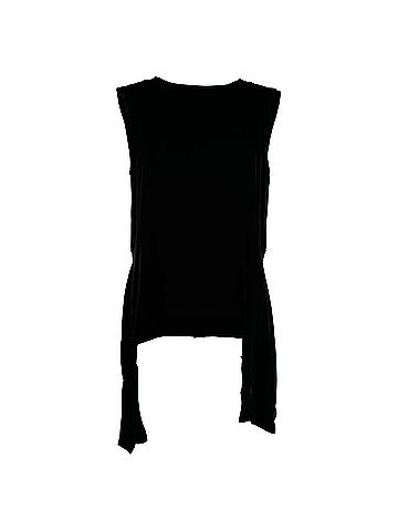 MARNI Marni V-Neck Asymmetric Tank Top in Black Viscose (view 2)