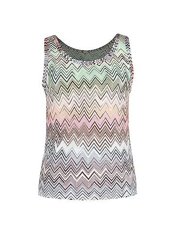 Missoni Missoni Abstract Zigzag Print Sleeveless Tank Top in Multicolor Rayon (view 1)