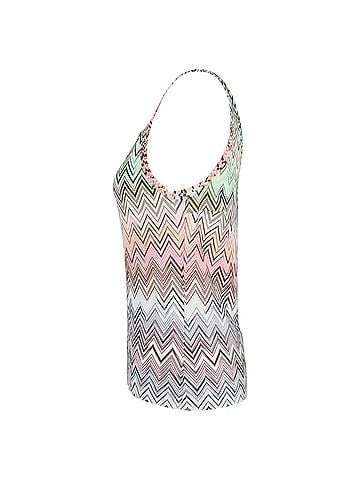 Missoni Missoni Abstract Zigzag Print Sleeveless Tank Top in Multicolor Rayon (view 2)