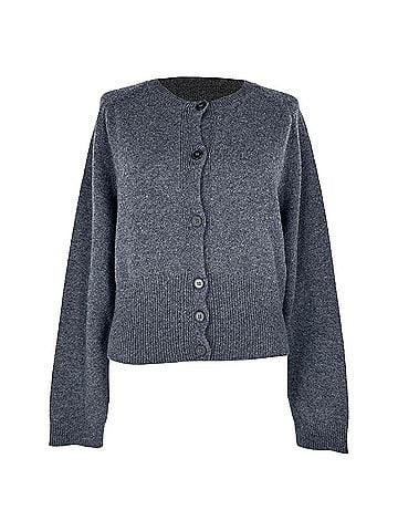 Jil Sander Jil Sander Button-Down Knitted Cardigan in Grey Wool (view 1)