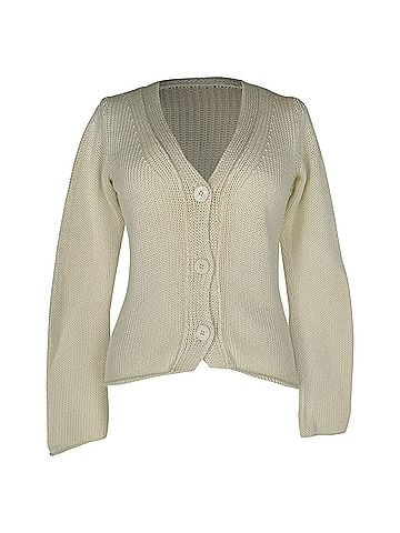 Jil Sander Jil Sander Button-Down Knitted Cardigan in White Wool (view 1)