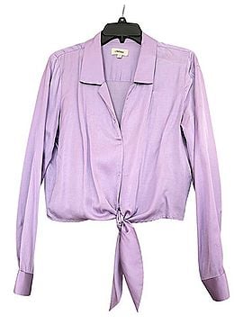 L'Agence Lilac Tie-Front Long-Sleeve Blouse Blouse (view 2)